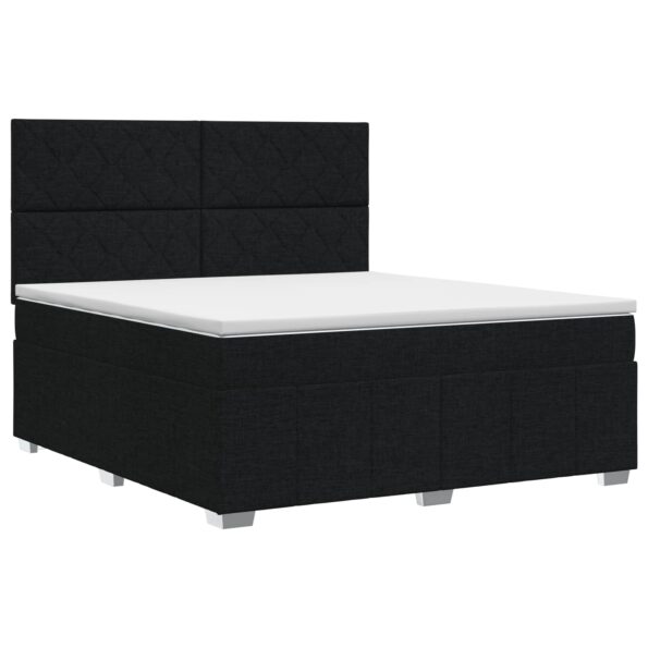 vidaXL Posteľ boxspring s matracom Čierna 140 x 190 cm Látka – Obrázok 2