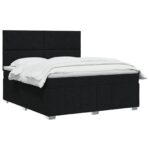 vidaXL Posteľ boxspring s matracom Čierna 140 x 190 cm Látka – Obrázok 3