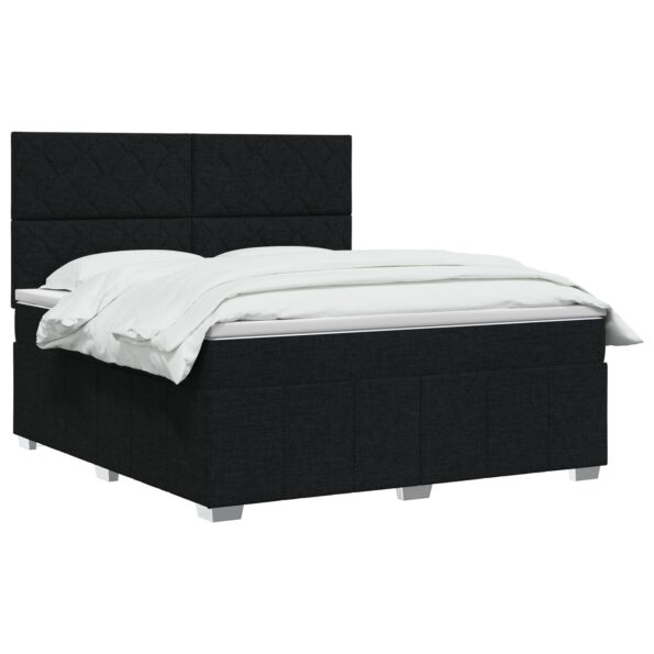 vidaXL Posteľ boxspring s matracom Čierna 140 x 190 cm Látka – Obrázok 3