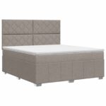 vidaXL Posteľ boxspring s matracom Sivohnedá 140 x 190 cm Látka – Obrázok 2