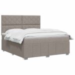 vidaXL Posteľ boxspring s matracom Sivohnedá 140 x 200 cm Látka – Obrázok 3