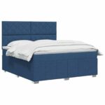 vidaXL Posteľ boxspring s matracom Modrá 140 x 200 cm Látka – Obrázok 3