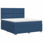 vidaXL Posteľ boxspring s matracom Modrá 160 x 200 cm Látka – Obrázok 2