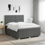 vidaXL Posteľ boxspring s matracom Tmavosivá 180 x 200 cm Látka