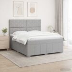 vidaXL Posteľ boxspring s matracom Svetlosivá 180 x 200 cm Látka