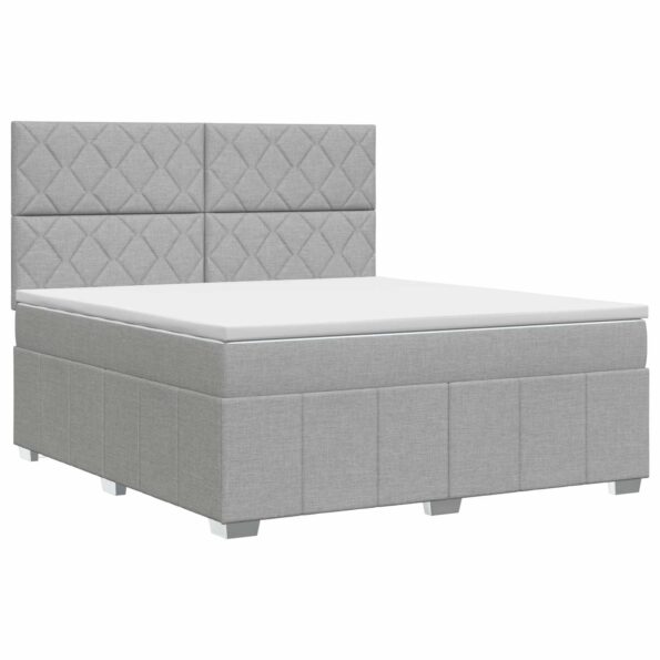 vidaXL Posteľ boxspring s matracom Svetlosivá 180 x 200 cm Látka – Obrázok 2