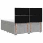 vidaXL Posteľ boxspring s matracom Svetlosivá 180 x 200 cm Látka – Obrázok 8