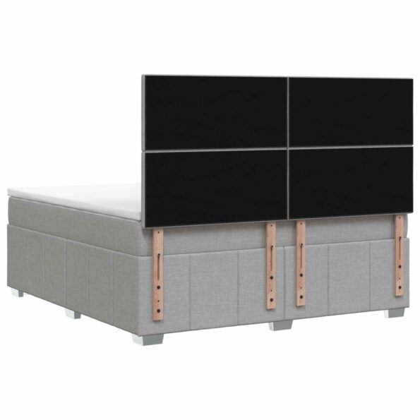 vidaXL Posteľ boxspring s matracom Svetlosivá 180 x 200 cm Látka – Obrázok 8