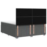 vidaXL Posteľ boxspring s matracom Tmavosivá 180 x 200 cm Látka – Obrázok 8