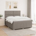 vidaXL Posteľ boxspring s matracom Sivohnedá 180 x 200 cm Látka