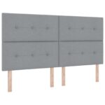vidaXL Posteľ boxspring s matracom Svetlosivá 200 x 200 cm Látka – Obrázok 4