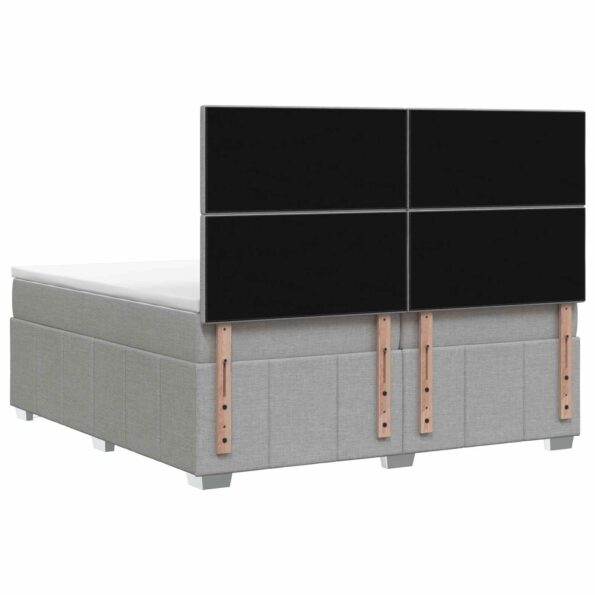 vidaXL Posteľ boxspring s matracom Svetlosivá 200 x 200 cm Látka – Obrázok 8