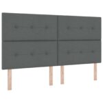 vidaXL Posteľ boxspring s matracom Tmavosivá 200 x 200 cm Látka – Obrázok 4