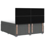 vidaXL Posteľ boxspring s matracom Tmavosivá 200 x 200 cm Látka – Obrázok 8