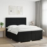 vidaXL Posteľ boxspring s matracom Čierna 200 x 200 cm Látka