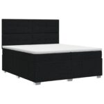 vidaXL Posteľ boxspring s matracom Čierna 200 x 200 cm Látka – Obrázok 2