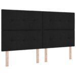 vidaXL Posteľ boxspring s matracom Čierna 200 x 200 cm Látka – Obrázok 4