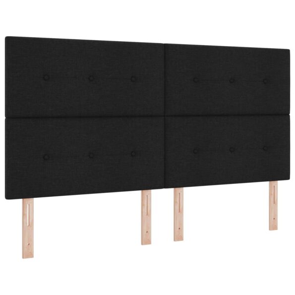 vidaXL Posteľ boxspring s matracom Čierna 200 x 200 cm Látka – Obrázok 4