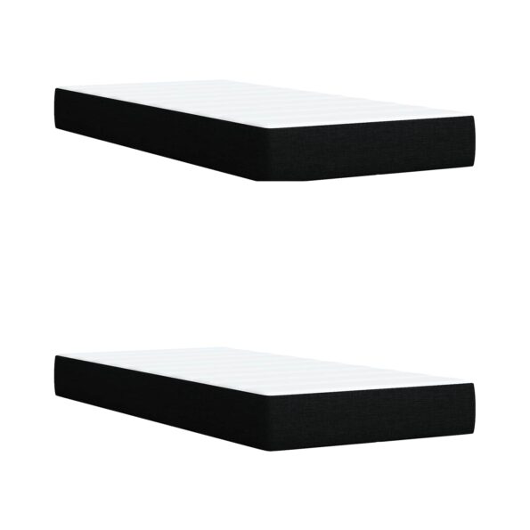 vidaXL Posteľ boxspring s matracom Čierna 200 x 200 cm Látka – Obrázok 6