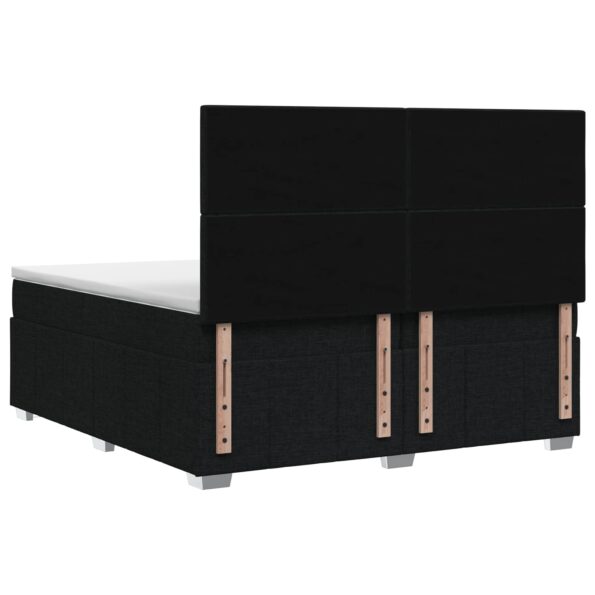 vidaXL Posteľ boxspring s matracom Čierna 200 x 200 cm Látka – Obrázok 8