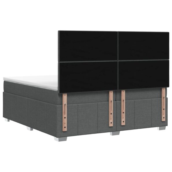 vidaXL Posteľ boxspring s matracom Tmavosivá 200 x 200 cm Látka – Obrázok 8