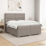 vidaXL Posteľ boxspring s matracom Sivohnedá 200 x 200 cm Látka
