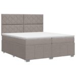 vidaXL Posteľ boxspring s matracom Sivohnedá 200 x 200 cm Látka – Obrázok 2