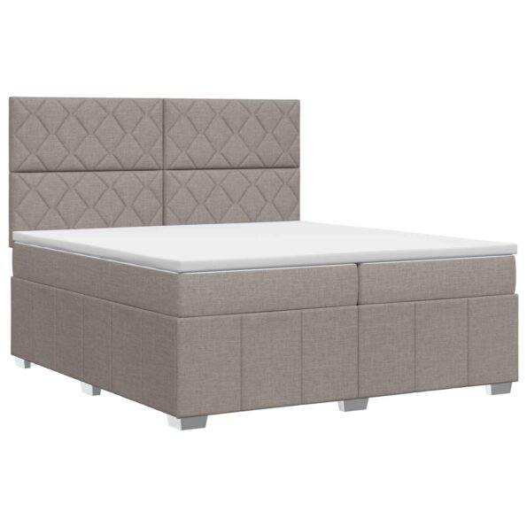 vidaXL Posteľ boxspring s matracom Sivohnedá 200 x 200 cm Látka – Obrázok 2