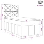 vidaXL Posteľ boxspring s matracom Tmavosivá Jednoduchý Látka – Obrázok 11