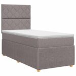 vidaXL Posteľ boxspring s matracom Sivohnedá 80 x 200 cm Látka – Obrázok 2