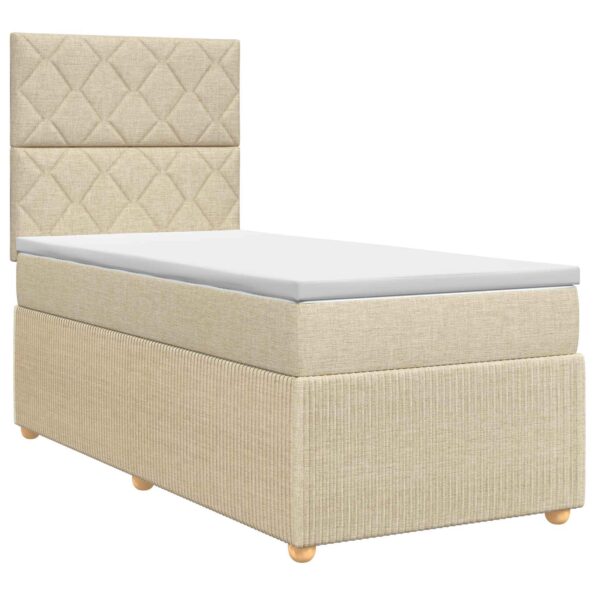 vidaXL Posteľ boxspring s matracom Krémová 80 x 200 cm Látka – Obrázok 2