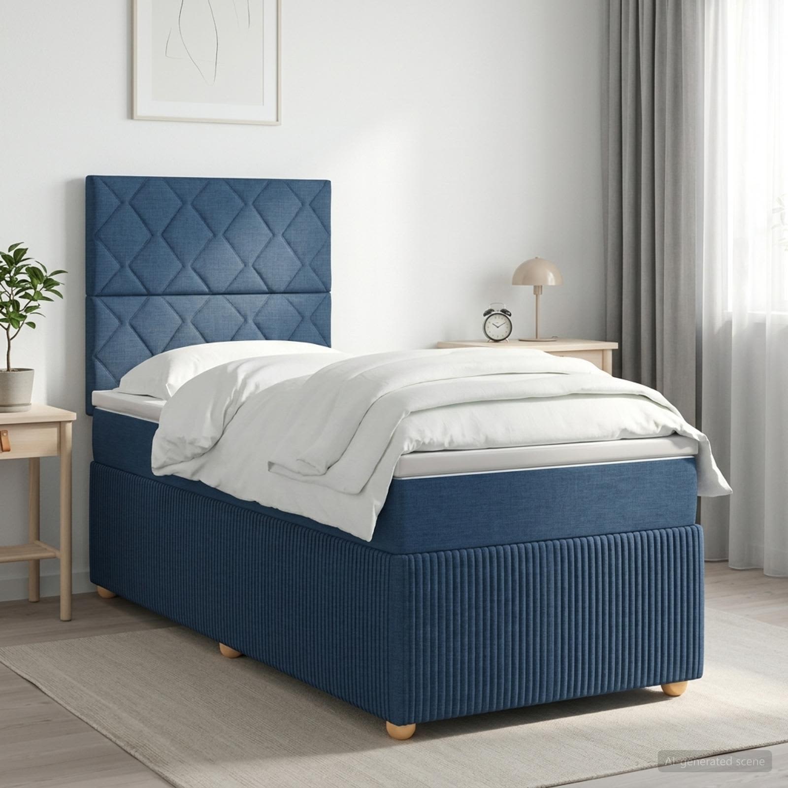 3454276_1.jpg vidaXL Posteľ boxspring s matracom Modrá 80 x 200 cm Látka – Obrázok 1