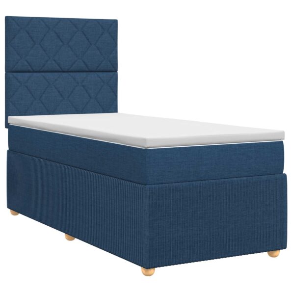 vidaXL Posteľ boxspring s matracom Modrá 80 x 200 cm Látka – Obrázok 2