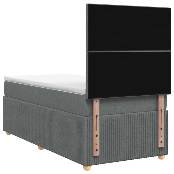 vidaXL Posteľ boxspring s matracom Tmavosivá 90 x 190 cm Látka – Obrázok 8