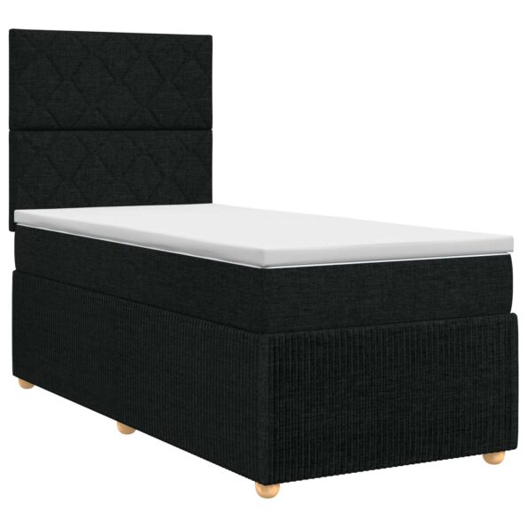 vidaXL Posteľ boxspring s matracom Čierna 90 x 190 cm Látka – Obrázok 2