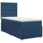 vidaXL Posteľ boxspring s matracom Modrá 90 x 200 cm Látka – Obrázok 2