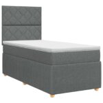 vidaXL Posteľ boxspring s matracom Tmavosivá 90 x 200 cm Látka – Obrázok 2