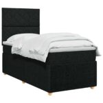 vidaXL Posteľ boxspring s matracom Čierna 90 x 200 cm Látka – Obrázok 3