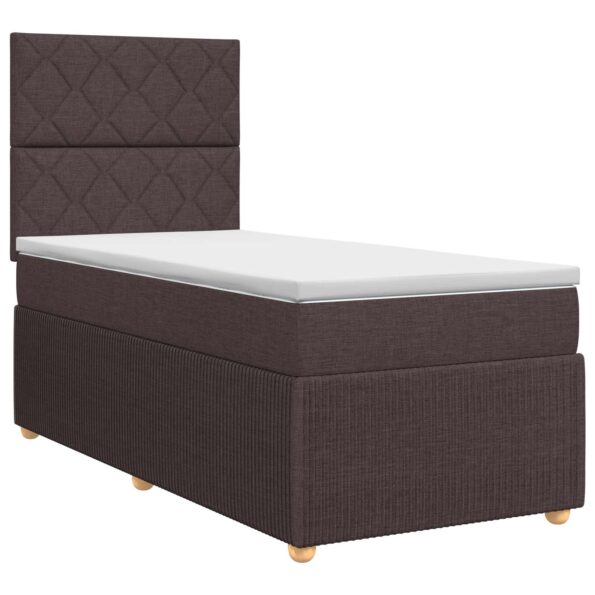 vidaXL Posteľ boxspring s matracom Tmavohnedá 90 x 200 cm Látka – Obrázok 2