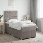 vidaXL Posteľ boxspring s matracom Sivohnedá 90 x 200 cm Látka