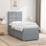 vidaXL Posteľ boxspring s matracom Svetlosivá 100 x 200 cm Látka