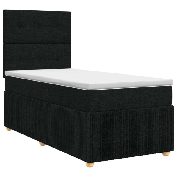 vidaXL Posteľ boxspring s matracom Čierna 100 x 200 cm Látka – Obrázok 2