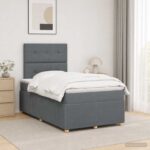 vidaXL Posteľ boxspring s matracom Tmavosivá 120 x 190 cm Látka