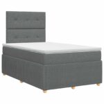 vidaXL Posteľ boxspring s matracom Tmavosivá 120 x 190 cm Látka – Obrázok 2