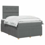 vidaXL Posteľ boxspring s matracom Tmavosivá 120 x 190 cm Látka – Obrázok 3