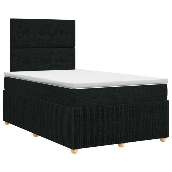 vidaXL Posteľ boxspring s matracom Čierna 120 x 190 cm Látka – Obrázok 2