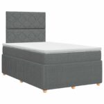 vidaXL Posteľ boxspring s matracom Tmavosivá 120 x 190 cm Látka – Obrázok 2