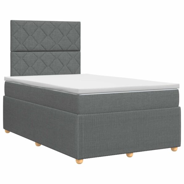 vidaXL Posteľ boxspring s matracom Tmavosivá 120 x 190 cm Látka – Obrázok 2