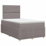 vidaXL Posteľ boxspring s matracom Sivohnedá 120 x 190 cm Látka – Obrázok 2