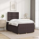 vidaXL Posteľ boxspring s matracom Tmavohnedá 120 x 200 cm Látka